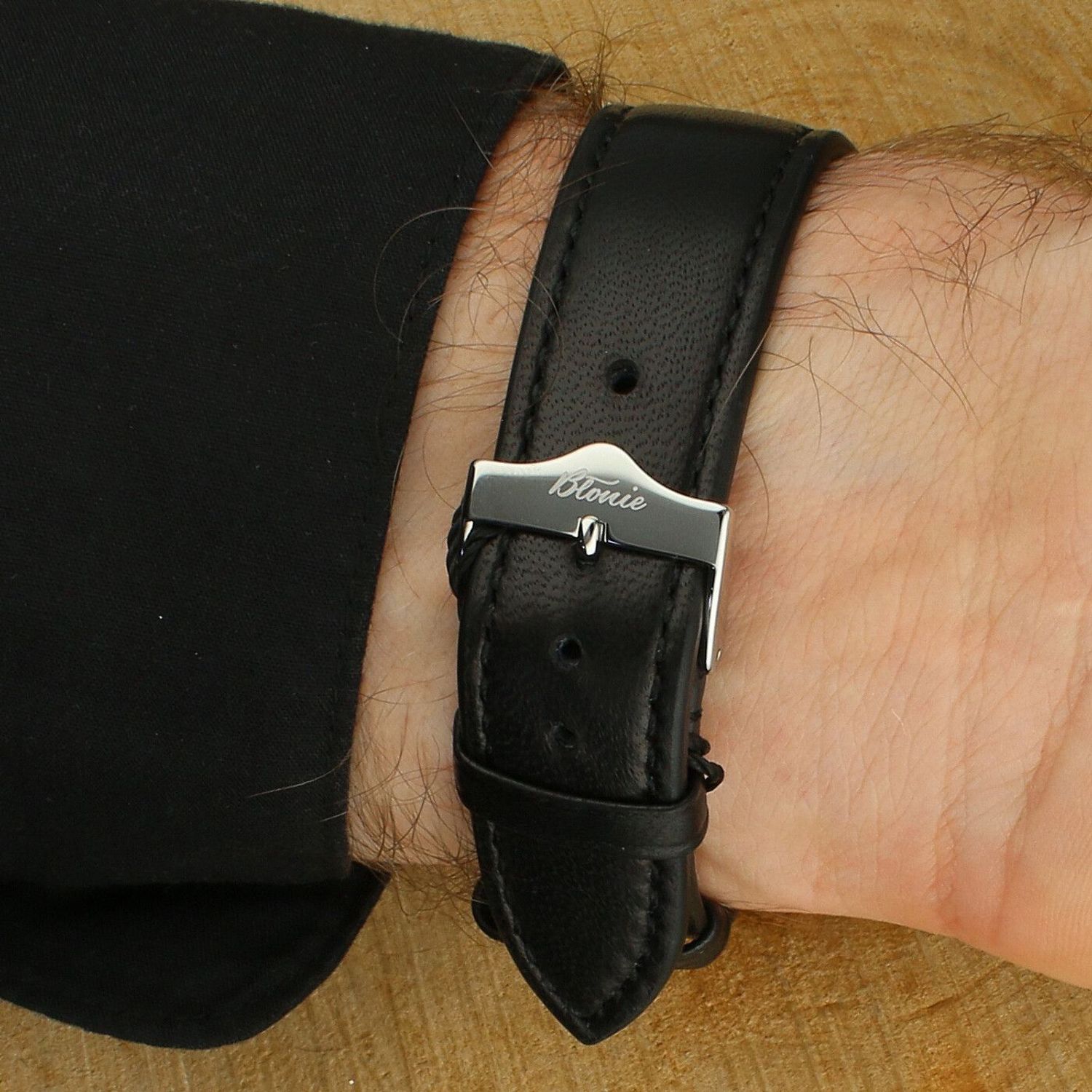 Zegarek męski Błonie Elektro Amper Data – auto-kwarc, polski mechanizm, czarna skórzana bransoletadfd.jpg